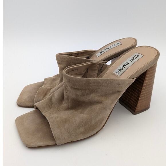 Steve Madden Teles Block Heeled Sandal Women's Squared Open Toe Size US8.5M EU39 - Picture 1 of 12